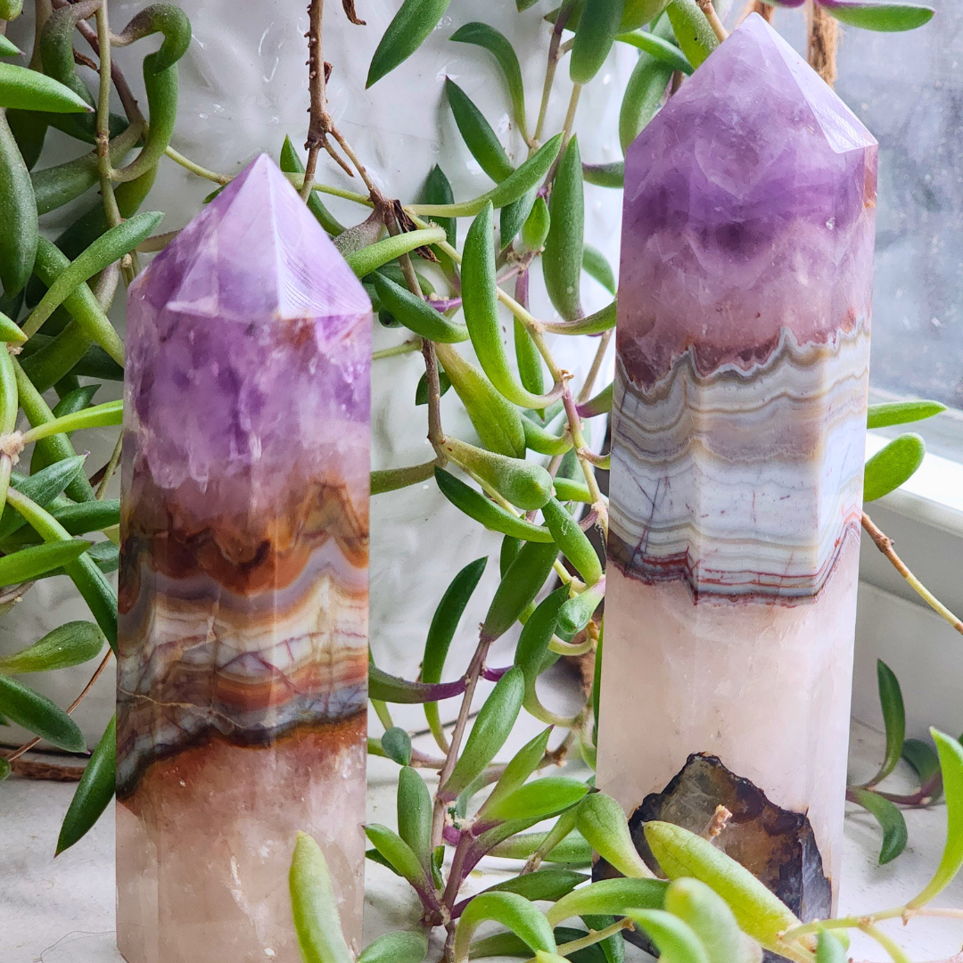 Amethyst with Chevron Agate Stripe-Large